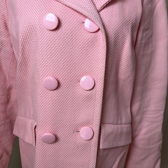 Vintage INC Pink Double Breasted Long Line Blazer Coat jacket Pink Size Large - Picture 3 of 11